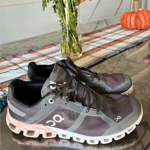 On Running Charcoal and Blush Sneakers